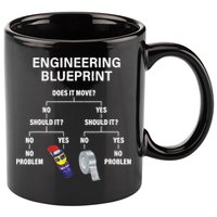 My Engineering Blueprint Funny Engineer TShirt 11oz C Handle Ceramic Mug