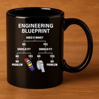 My Engineering Blueprint Funny Engineer TShirt 11oz C Handle Ceramic Mug