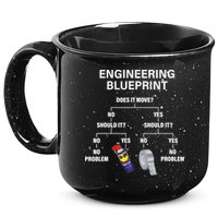 My Engineering Blueprint Funny Engineer TShirt 15oz Campfire Ceramic Mug