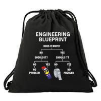 My Engineering Blueprint Funny Engineer TShirt Drawstring Bag
