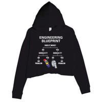 My Engineering Blueprint Funny Engineer TShirt Crop Fleece Hoodie