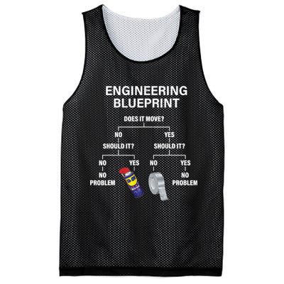 My Engineering Blueprint Funny Engineer TShirt Mesh Reversible Basketball Jersey Tank