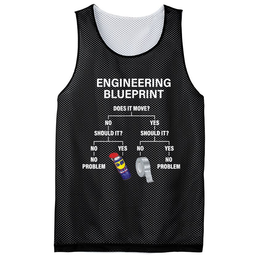 My Engineering Blueprint Funny Engineer TShirt Mesh Reversible Basketball Jersey Tank