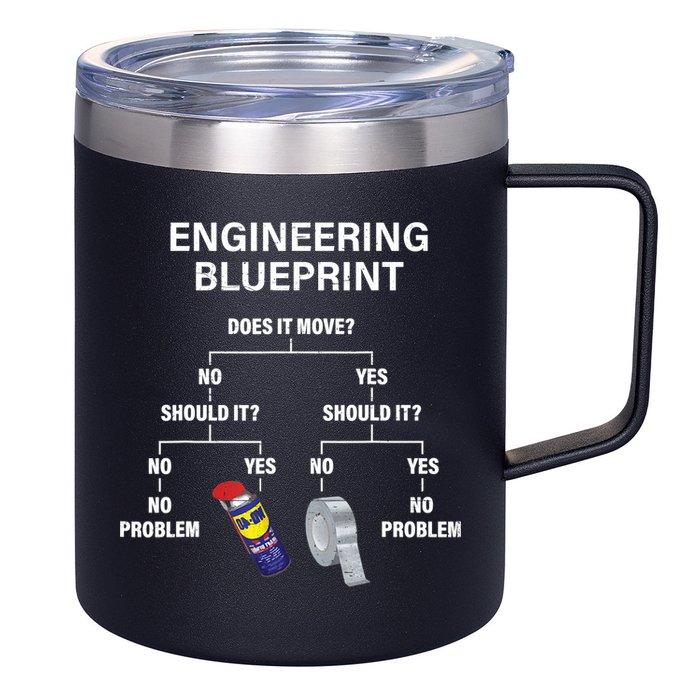 My Engineering Blueprint Funny Engineer TShirt 12oz Stainless Steel Coffee Mug