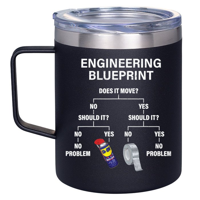 My Engineering Blueprint Funny Engineer TShirt 12oz Stainless Steel Coffee Mug