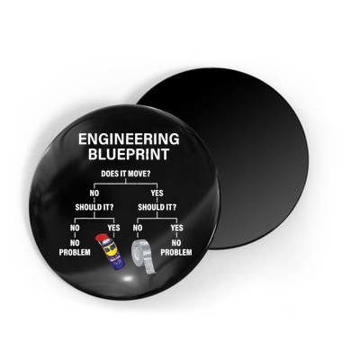 My Engineering Blueprint Funny Engineer TShirt Magnet