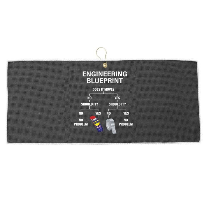 My Engineering Blueprint Funny Engineer TShirt Large Microfiber Waffle Golf Towel