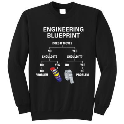 My Engineering Blueprint Funny Engineer TShirt Tall Sweatshirt