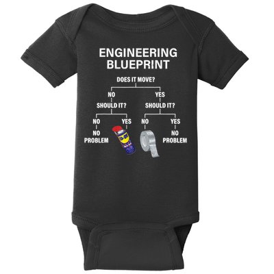 My Engineering Blueprint Funny Engineer TShirt Baby Bodysuit