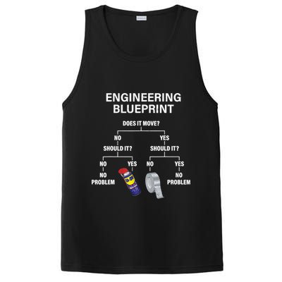 My Engineering Blueprint Funny Engineer TShirt PosiCharge Competitor Tank