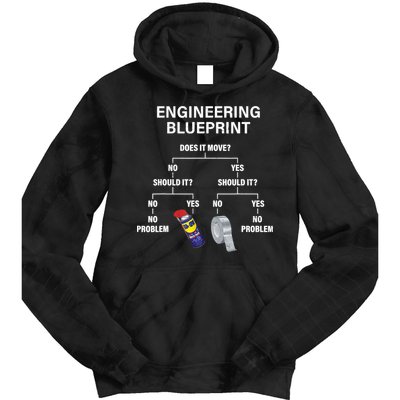 My Engineering Blueprint Funny Engineer TShirt Tie Dye Hoodie