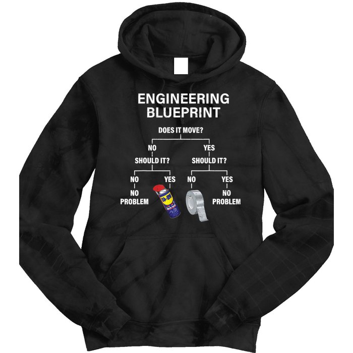 My Engineering Blueprint Funny Engineer TShirt Tie Dye Hoodie