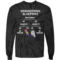 My Engineering Blueprint Funny Engineer TShirt Tie-Dye Long Sleeve Shirt
