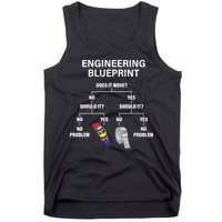 My Engineering Blueprint Funny Engineer TShirt Tank Top