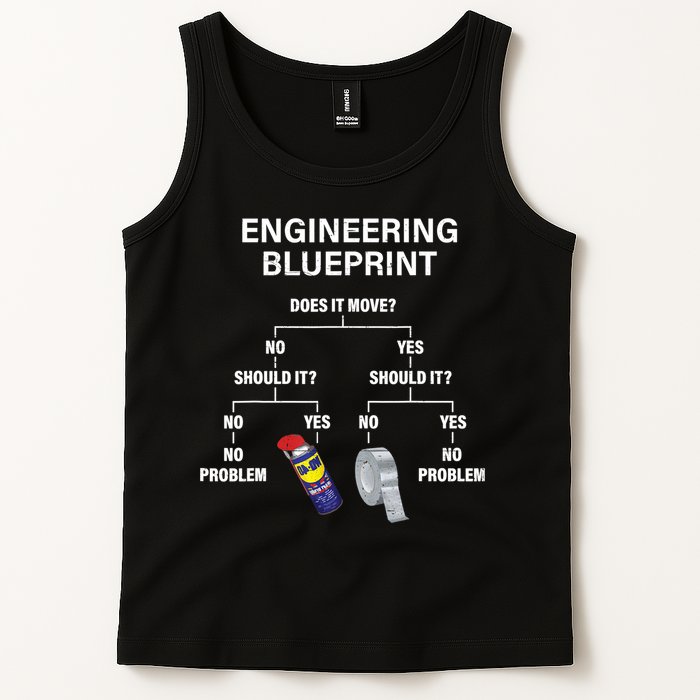 My Engineering Blueprint Funny Engineer TShirt Tank Top