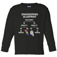 My Engineering Blueprint Funny Engineer TShirt Toddler Long Sleeve Shirt