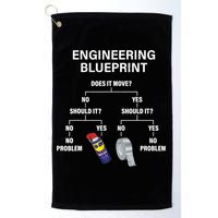 My Engineering Blueprint Funny Engineer TShirt Golf Towel