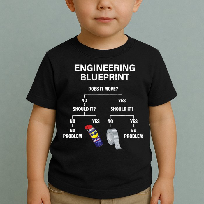 My Engineering Blueprint Funny Engineer TShirt Toddler T-Shirt