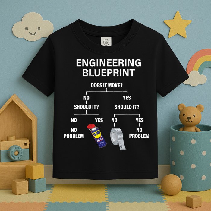 My Engineering Blueprint Funny Engineer TShirt Toddler T-Shirt