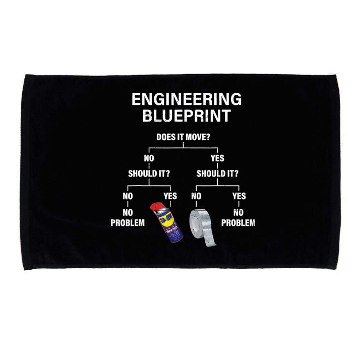 My Engineering Blueprint Funny Engineer TShirt Microfiber Hand Towel