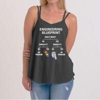 My Engineering Blueprint Funny Engineer TShirt Women's Strappy Tank