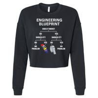 My Engineering Blueprint Funny Engineer TShirt Cropped Pullover Crew