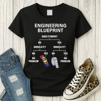My Engineering Blueprint Funny Engineer TShirt Womens T-Shirt