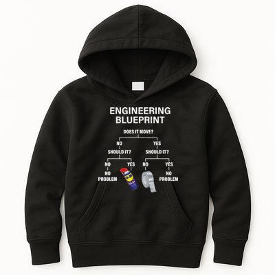 My Engineering Blueprint Funny Engineer TShirt Kids Hoodie