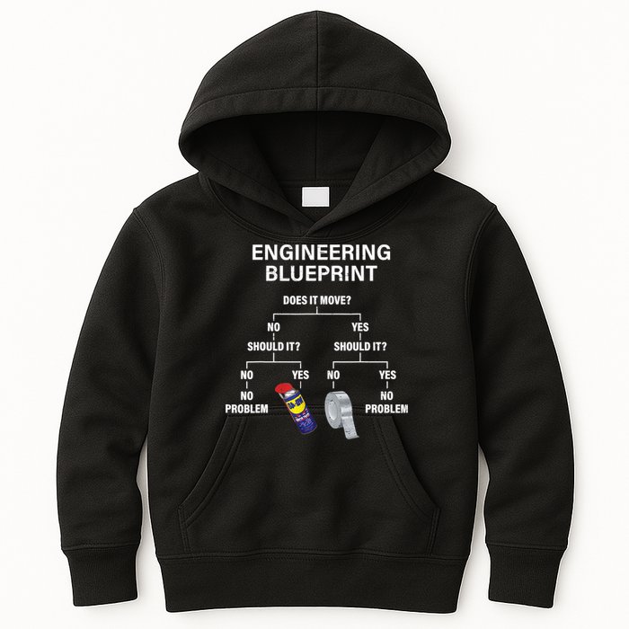 My Engineering Blueprint Funny Engineer TShirt Kids Hoodie