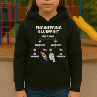 My Engineering Blueprint Funny Engineer TShirt Kids Hoodie