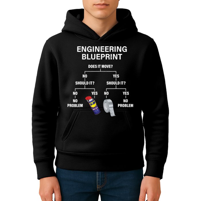 My Engineering Blueprint Funny Engineer TShirt Kids Hoodie