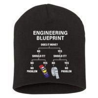 My Engineering Blueprint Funny Engineer TShirt Short Acrylic Beanie