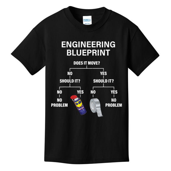 My Engineering Blueprint Funny Engineer TShirt Kids T-Shirt