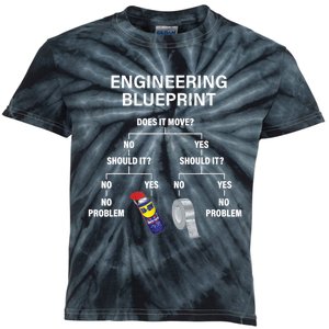 My Engineering Blueprint Funny Engineer TShirt Kids Tie-Dye T-Shirt