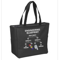 My Engineering Blueprint Funny Engineer TShirt Zip Tote Bag