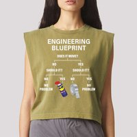 My Engineering Blueprint Funny Engineer TShirt Garment-Dyed Women's Muscle Tee