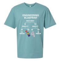 My Engineering Blueprint Funny Engineer TShirt Sueded Cloud Jersey T-Shirt