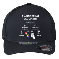 My Engineering Blueprint Funny Engineer Flexfit Unipanel Trucker Cap