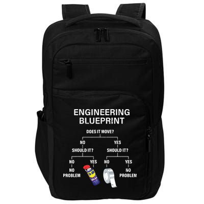 My Engineering Blueprint Funny Engineer Impact Tech Backpack