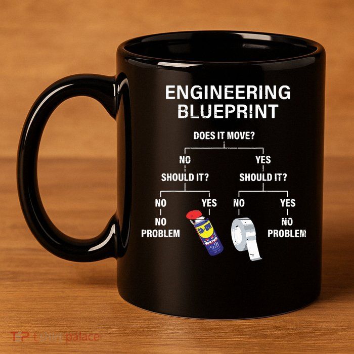 My Engineering Blueprint Funny Engineer 11oz C Handle Ceramic Mug