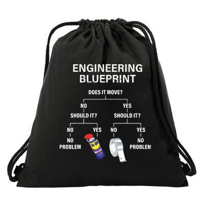 My Engineering Blueprint Funny Engineer Drawstring Bag