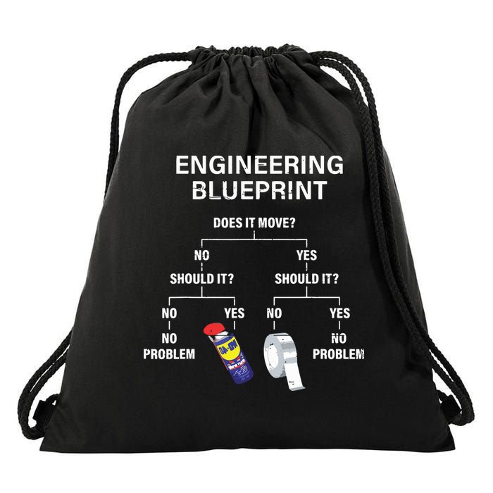 My Engineering Blueprint Funny Engineer Drawstring Bag