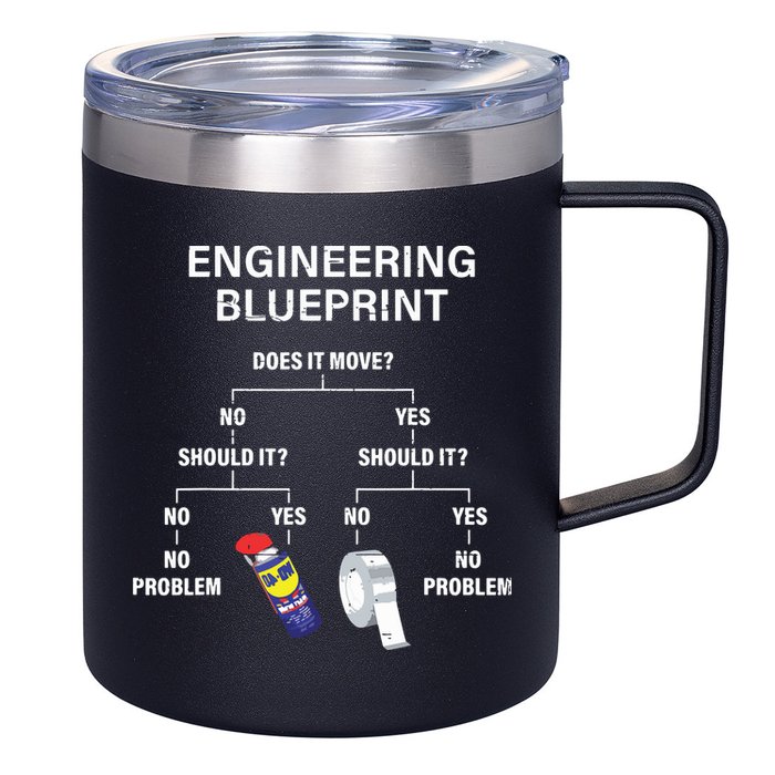 My Engineering Blueprint Funny Engineer 12oz Stainless Steel Coffee Mug