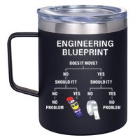 My Engineering Blueprint Funny Engineer 12oz Stainless Steel Coffee Mug