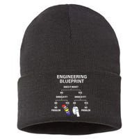 My Engineering Blueprint Funny Engineer Sustainable Knit Beanie
