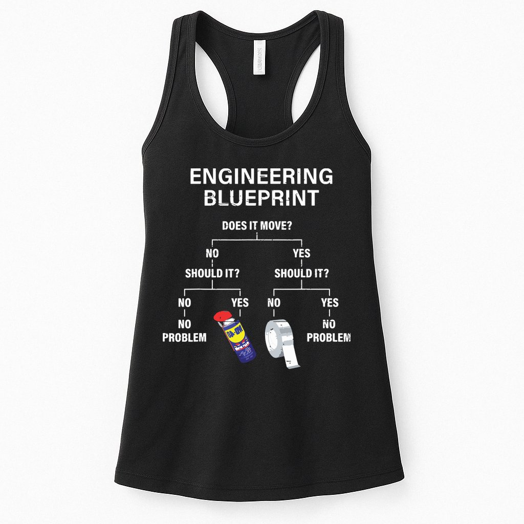 My Engineering Blueprint Funny Engineer Womens Tank Top
