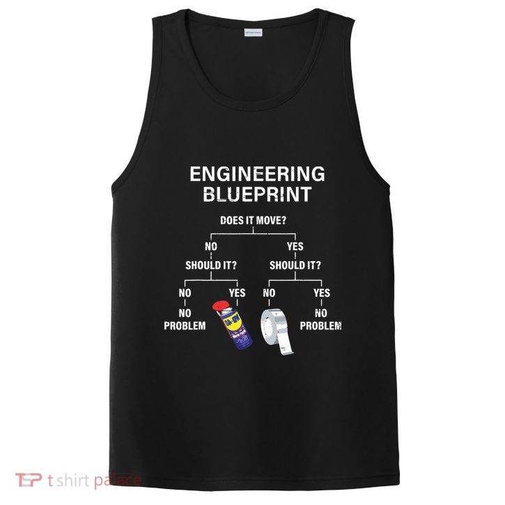 My Engineering Blueprint Funny Engineer PosiCharge Competitor Tank