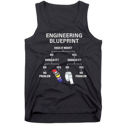 My Engineering Blueprint Funny Engineer Tank Top