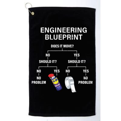 My Engineering Blueprint Funny Engineer Golf Towel