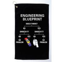 My Engineering Blueprint Funny Engineer Golf Towel